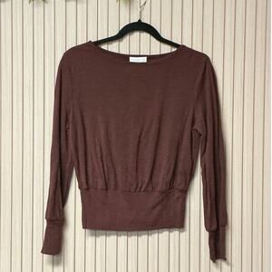 Kookai Deep Plum Avril Top 100% Merino Wool Women’s Size Small